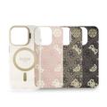 iPhone 16 Pro Guess Electroplated Stand Camera Frame MagSafe-etui med udskiftelige baggrunde