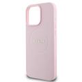 iPhone 16 Pro Guess Grained Classic Logo Hybrid Cover - MagSafe-kompatibel - Pink