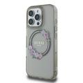 iPhone 16 Pro Guess IML Flowers Wreath Cover - MagSafe-kompatibel - sort