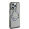 iPhone 16 Pro Guess IML Flowers Wreath Cover - MagSafe-kompatibel - sort