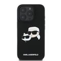 iPhone 16 Pro Karl Lagerfeld Double Heads MagSafe cover i flydende silikone - sort