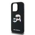 iPhone 16 Pro Karl Lagerfeld Double Heads MagSafe cover i flydende silikone - sort