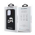 iPhone 16 Pro Karl Lagerfeld Double Heads MagSafe cover i flydende silikone - sort