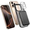 iPhone 16 Pro Max 4-i-1 MagSafe-beskyttelsessæt med kortholder - Sort