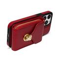 iPhone 16 Pro Max Alt-i-et cover med pung og rem - rød
