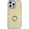 iPhone 16 Pro Max CrystalGlow Hybrid Cover med Ringholder - Gul