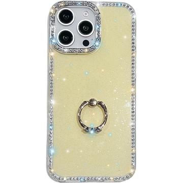 iPhone 16 Pro Max CrystalGlow Hybrid Cover med Ringholder - Gul