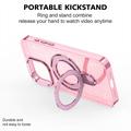 iPhone 16 Pro Max Glitter Hybrid Cover med Kickstand - MagSafe-kompatibel - Pink