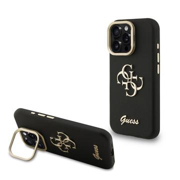 iPhone 16 Pro Max Guess Grained 4G Logo Stativkamera Cover - Sort