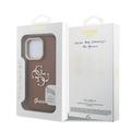 iPhone 16 Pro Max Guess Grained 4G Logo Stativkamera Cover - Brun