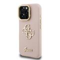 iPhone 16 Pro Max Guess Grained 4G Logo Stativkamera Cover - Pink