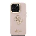 iPhone 16 Pro Max Guess Grained 4G Logo Stativkamera Cover - Pink