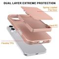 iPhone 16 Pro Max Hybrid Cover med Spejl og Kortholder - Pink