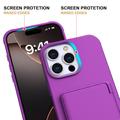 iPhone 16 Pro Max Hybrid Cover med Spejl og Kortholder - Lilla