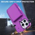 iPhone 16 Pro Max Hybrid Cover med Spejl og Kortholder - Lilla