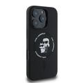 iPhone 16 Pro Max Karl Lagerfeld Karl and Choupette MagSafe Cover i flydende silikone - Sort