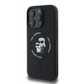 iPhone 16 Pro Max Karl Lagerfeld Karl and Choupette MagSafe Cover i flydende silikone - Sort