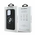 iPhone 16 Pro Max Karl Lagerfeld Karl and Choupette MagSafe Cover i flydende silikone - Sort