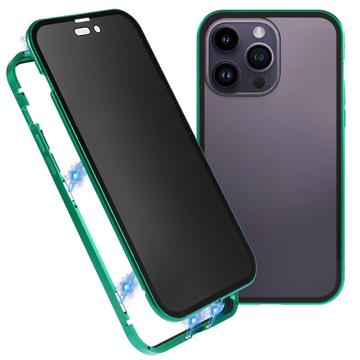 iPhone 16 Pro Max Magnetisk Cover med Hærdet Glas - Privatliv - Grøn