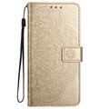 iPhone 16 Pro Max Mandala Series Etui med Pung - Guld