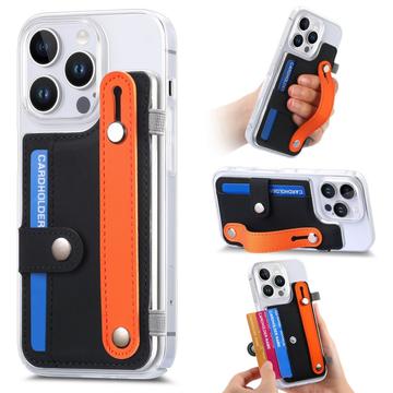 iPhone 16 Pro Max plastiketui CY1 - kortplads, armbånd, støtte - sort