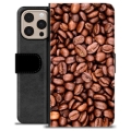 iPhone 16 Pro Max Premium Flip Cover med Pung - Kaffebønner