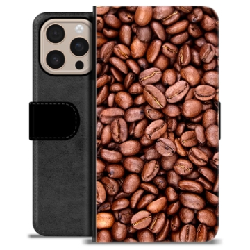 iPhone 16 Pro Max Premium Flip Cover med Pung - Kaffebønner