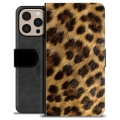 iPhone 16 Pro Max Premium Flip Cover med Pung - Leopard