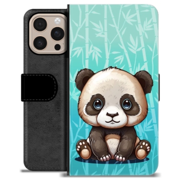 iPhone 16 Pro Max Premium Flip Cover med Pung - Panda