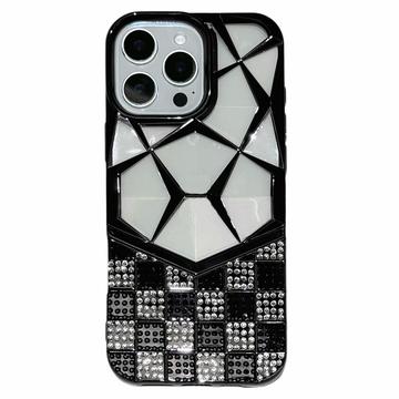 iPhone 16 Pro Max Rhinestone cover med geometrisk diamantmønster