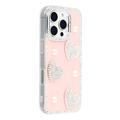iPhone 16 Pro Max Funklende Kærlighed og Perle Hybrid Cover - Pink