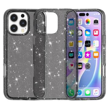 iPhone 16 Pro Max Stylish Glitter Series Hybrid Cover - Sort