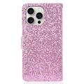 iPhone 16 Pro Max Stilfuldt glitterpungetui - pink