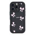 iPhone 16 Pro Max Stilfuldt stødsikkert TPU cover med forhøjede kanter - sort / sløjfe