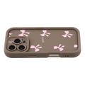 iPhone 16 Pro Max Stilfuldt stødsikkert TPU cover med forhøjede kanter - Brun / Sløjfe