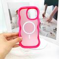 iPhone 16 Pro Max Bølgekant magnetisk hybrid cover - hot pink