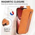 iPhone 16 Pro Max Lynlåslomme Vertikal Flip Cover - Brun
