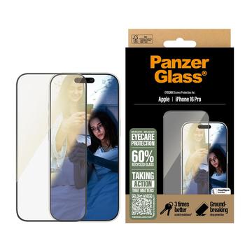 iPhone 16 Pro PanzerGlass EyeCare Ultra-Wide Fit EasyAligner Skærmbeskyttelse Hærdet Glas - sort kant
