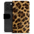 iPhone 16 Pro Premium Flip Cover med Pung - Leopard