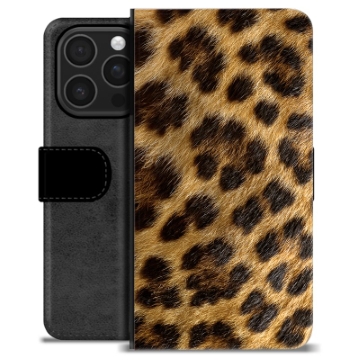 iPhone 16 Pro Premium Flip Cover med Pung - Leopard