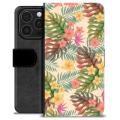 iPhone 16 Pro Premium Flip Cover med Pung - Lyserøde Blomster