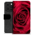 iPhone 16 Pro Premium Flip Cover med Pung - Rose