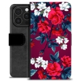 iPhone 16 Pro Premium Flip Cover med Pung - Vintage Blomster