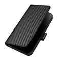iPhone 16 Pro Premium Wallet-etui med rem - kulfiberstruktur - kulsort