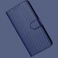 iPhone 16 Pro Premium Wallet-etui med rem - kulfiberstruktur - Kulstofblå