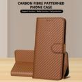 iPhone 16 Pro Premium Wallet-etui med rem - kulfiberstruktur - Kulstofkaffe