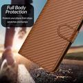 iPhone 16 Pro Premium Wallet-etui med rem - kulfiberstruktur - Kulstofkaffe