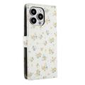 iPhone 16 Pro Rhombisk Blomsterpung - gule blomster
