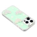 iPhone 16 Pro Funklende Kærlighed og Perle Hybrid Cover - Grøn
