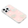 iPhone 16 Pro Funklende Kærlighed og Perle Hybrid Cover - Pink